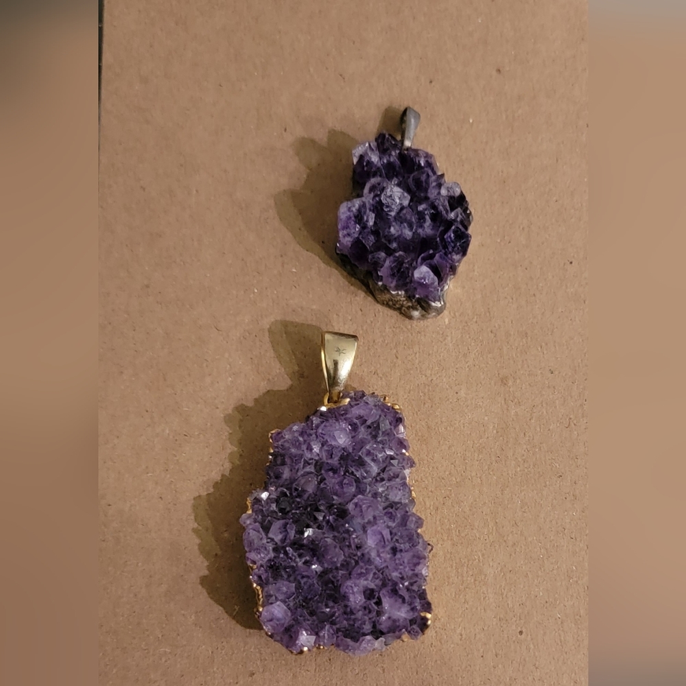 Two Amethyst pendants